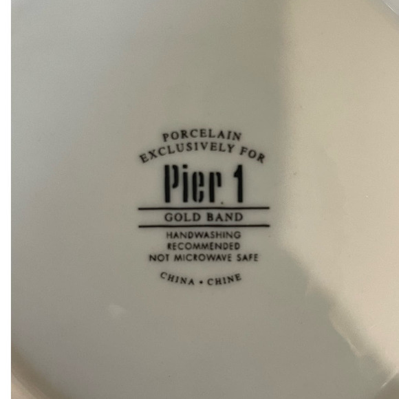 Pier One Imports Porcelain Gold Band 6" Appetizer Tapas Dessert Plates Set of 2 - Picture 6 of 6